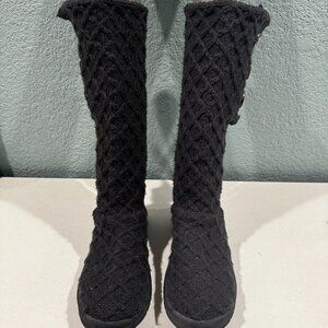 UGG Classic Cardy Black Multi-Height Knit Boots
